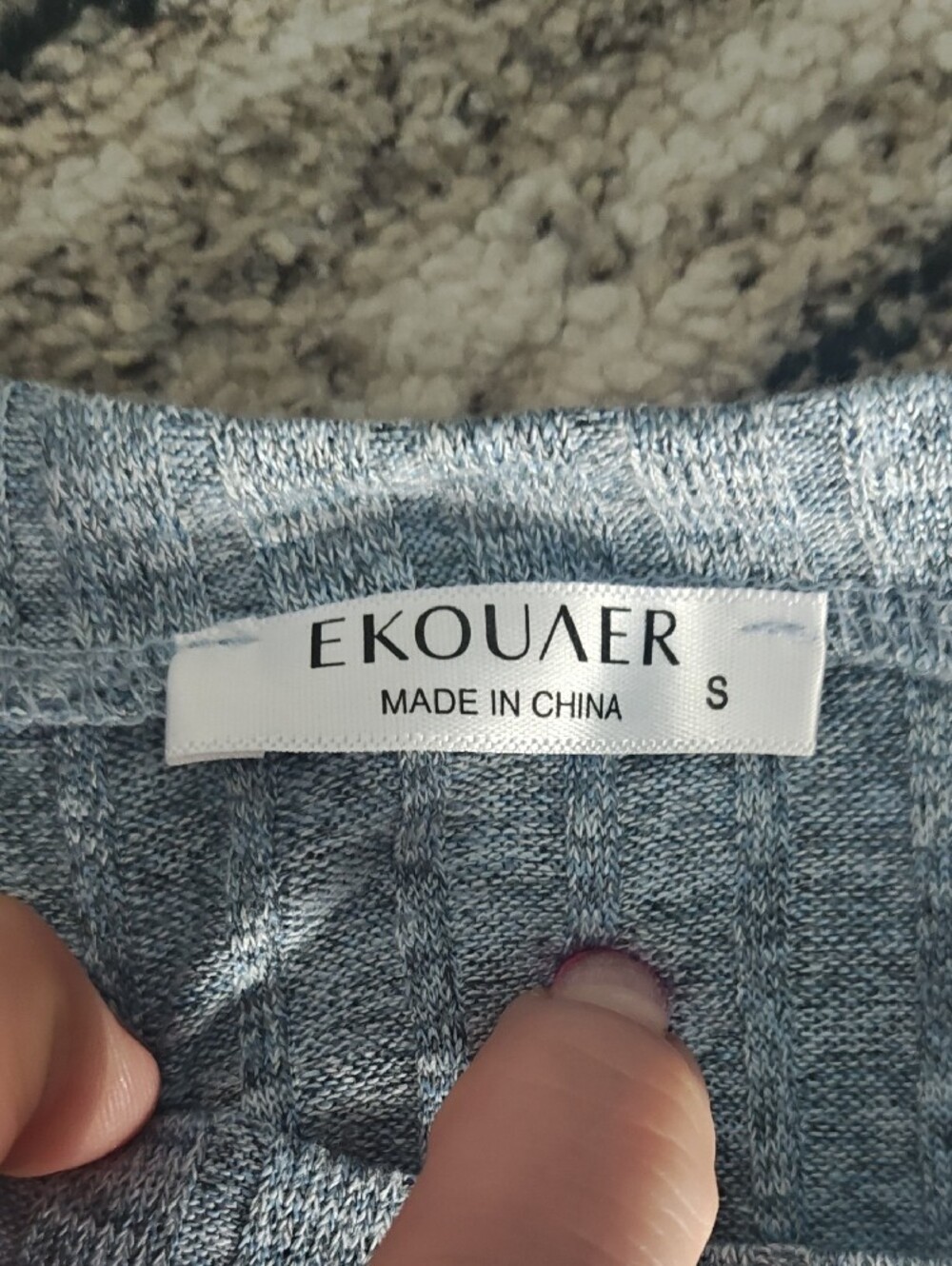 Ekouaer Heathered Light Blue Ribbed Knit Top & Shorts Set - Picture 2 of 5